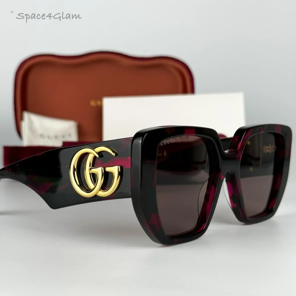 NEW Gucci GG0956S 008 Havana Violet Brown Cat Eye Unisex Sunglasses GG 0956S - Picture 3 of 7
